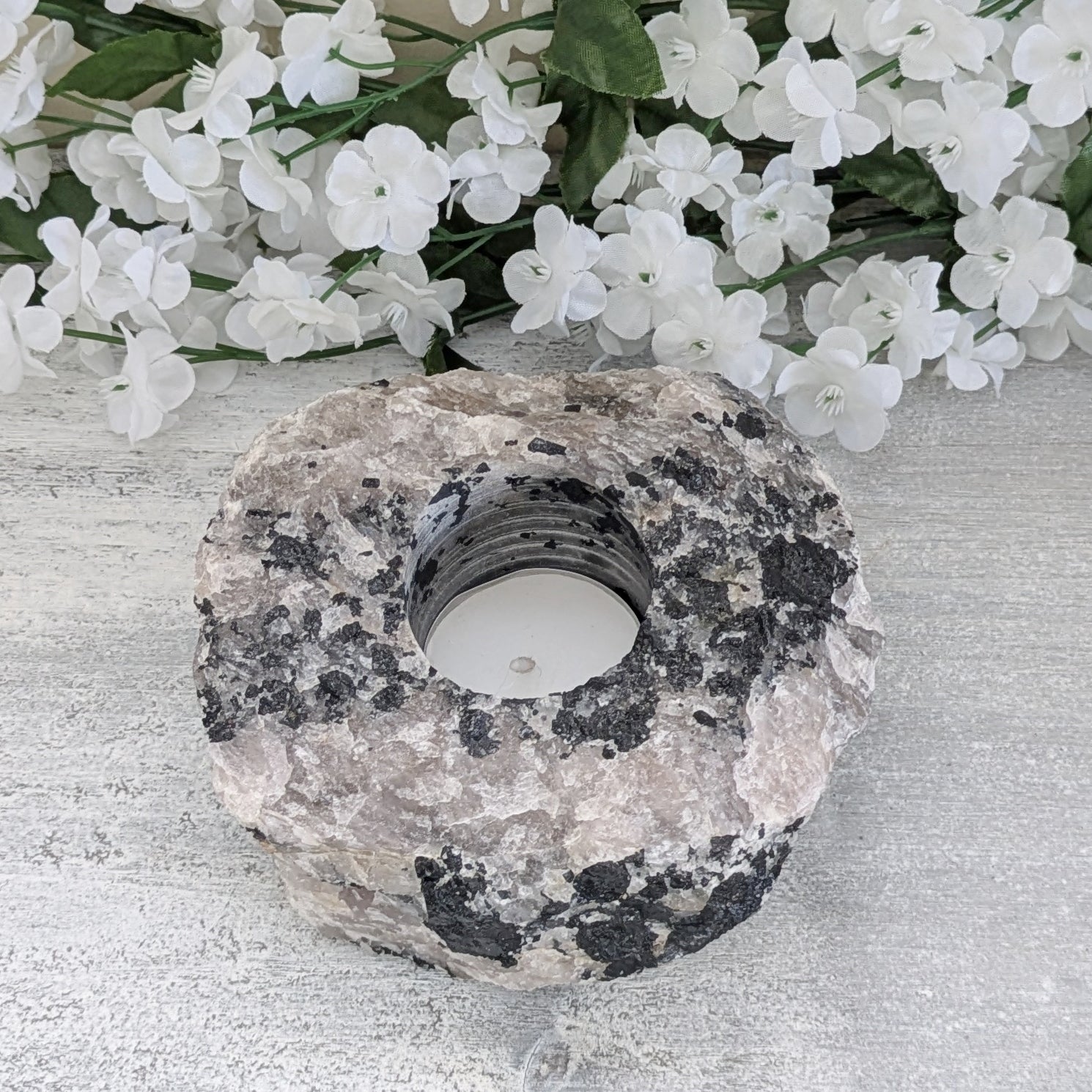 Tourmalinated Quartz Tealight Holder