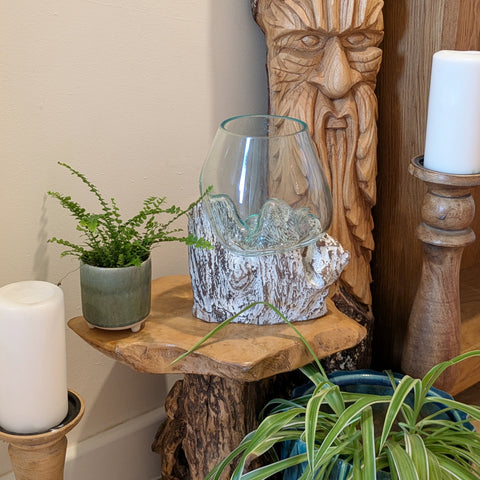 Balinese Gamal Wood Molten Glass Vase