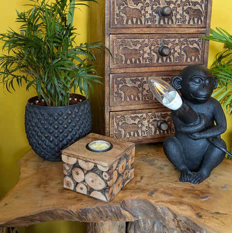 Handmade Mango Wood Tea Light Holder