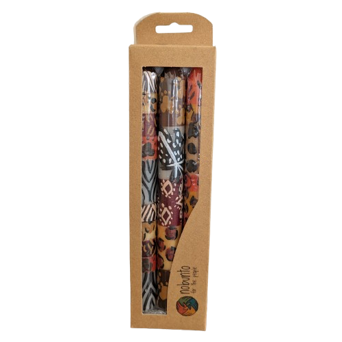 Set of 3 Handpainted Candles - Uzima
