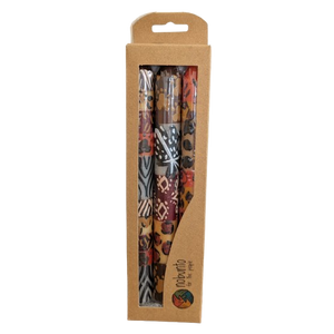 Set of 3 Handpainted Candles - Uzima