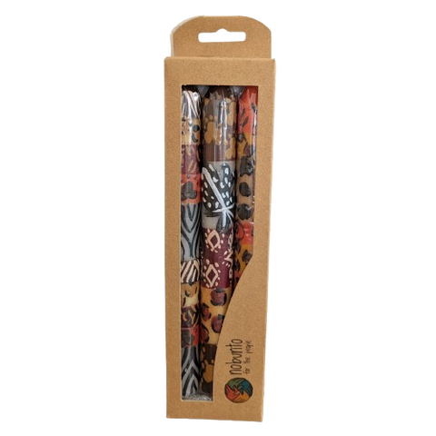 Set of 3 Handpainted Candles - Uzima