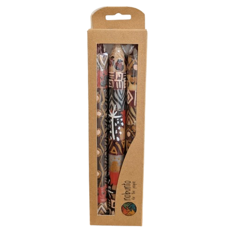 Set of 3 Handpainted Candles - Uzima