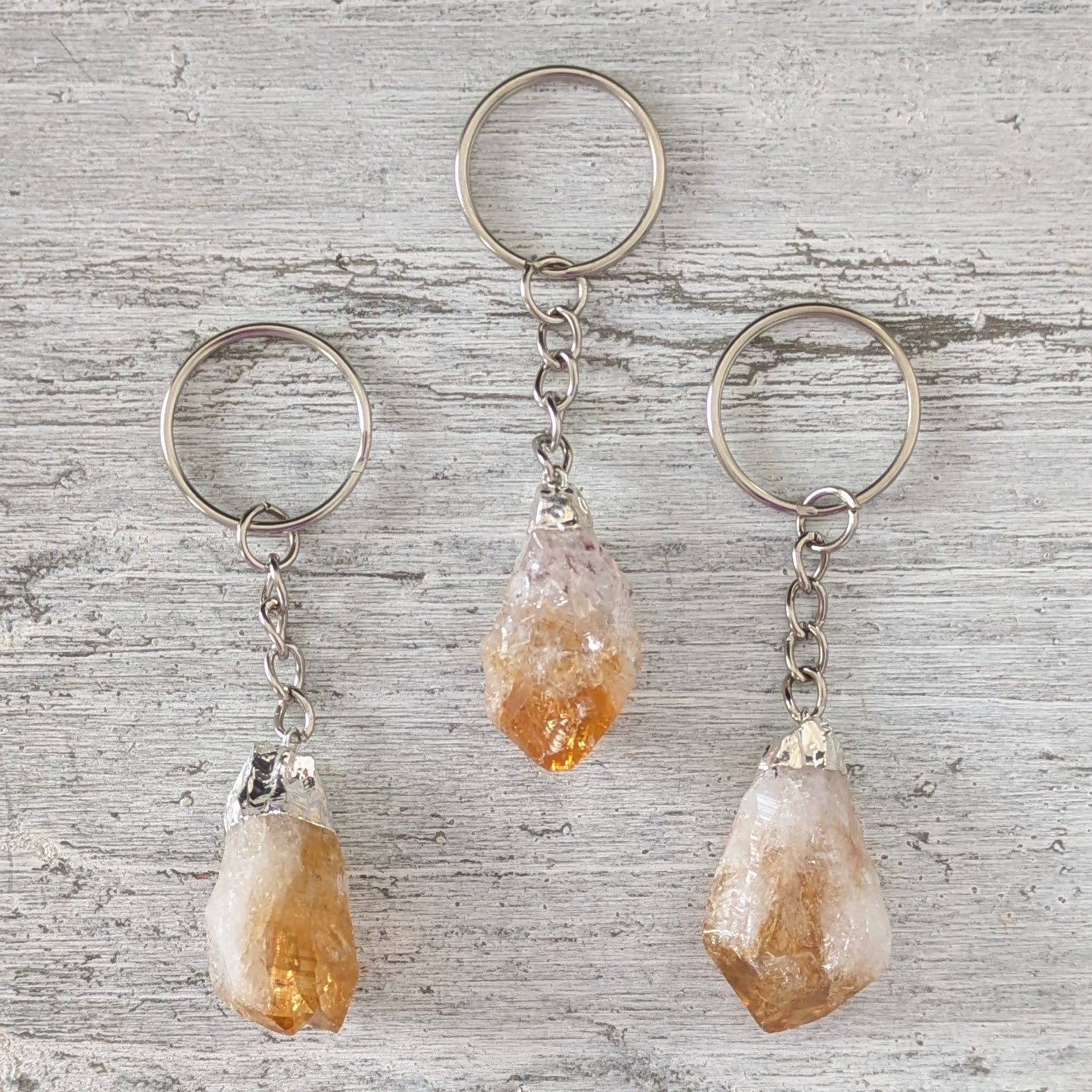 Raw Citrine Keyring