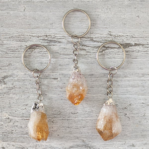 Raw Citrine Keyring