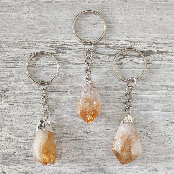 Raw Citrine Keyring