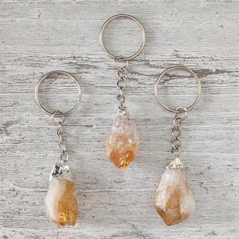 Raw Citrine Keyring