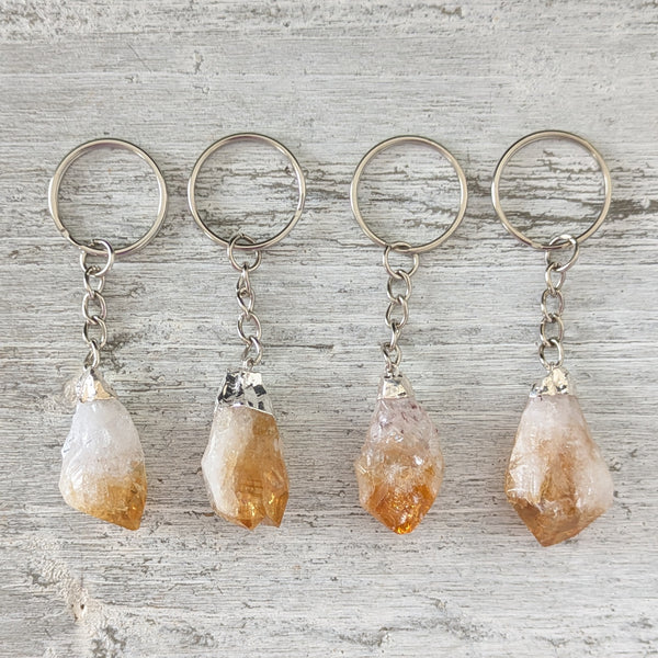 Raw Citrine Keyring