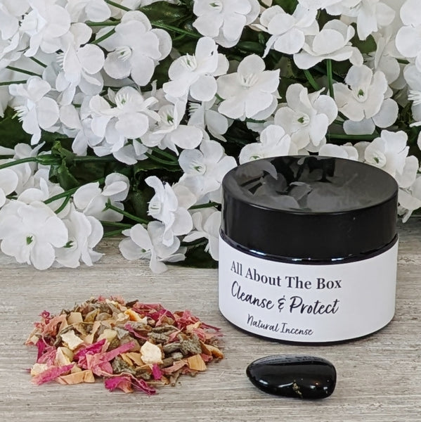 CLEANSE & PROTECT -  Handcrafted Loose Incense with Black Obsidian Crystal