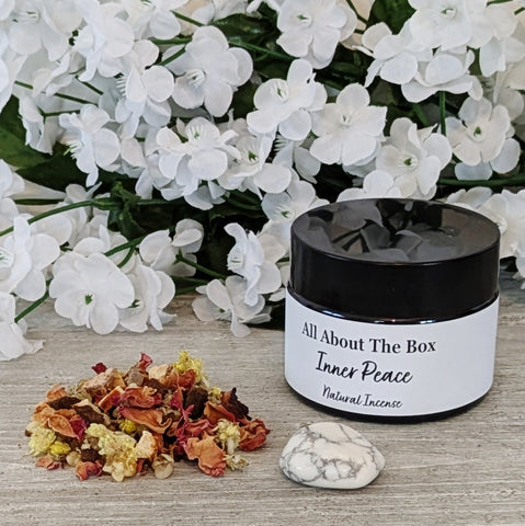 INNER PEACE - Handcrafted Loose Incense with Howlite Crystal
