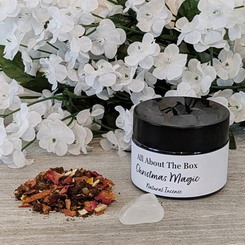 CHRISTMAS MAGIC - Handcrafted Loose Incense with Rock Quartz Crystal