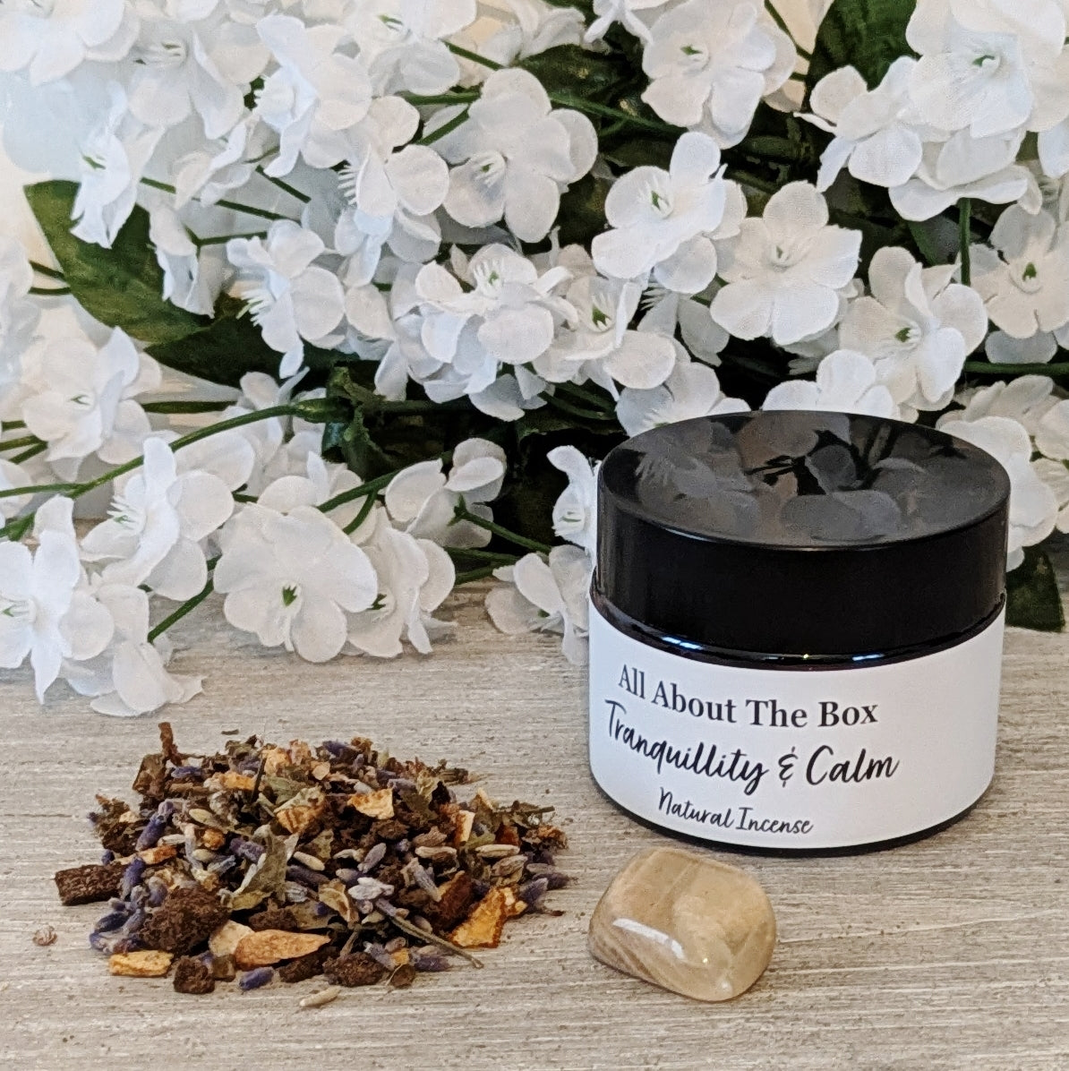 TRANQUILLITY & CALM - Handcrafted Loose Incense with Moonstone Crystal