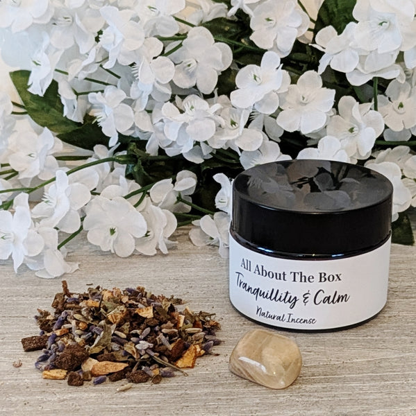 TRANQUILLITY & CALM - Handcrafted Loose Incense with Moonstone Crystal