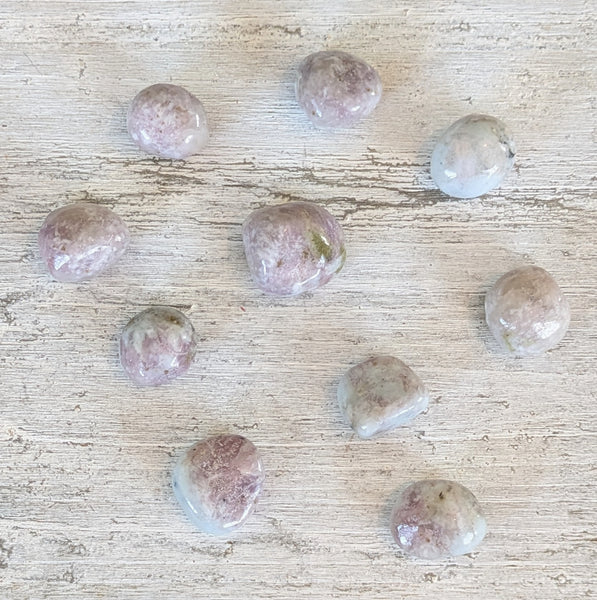 Cleavelandite with Lepidolite Inclusions Tumblestone