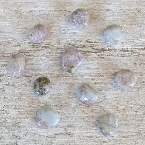 Cleavelandite with Lepidolite Inclusions Tumblestone
