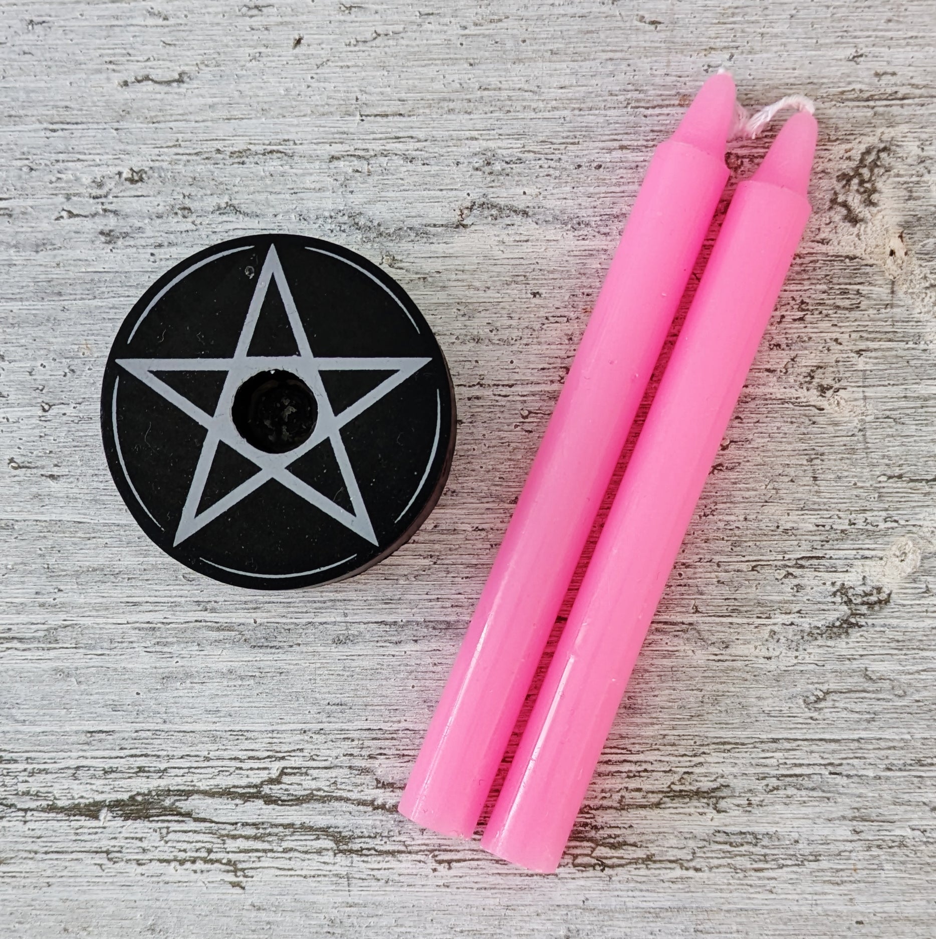 Pink Spell Candle Set & Holder