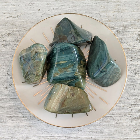 Green Petrified Wood Tumblestone