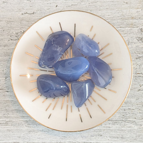 Blue Chalcedony Tumblestone