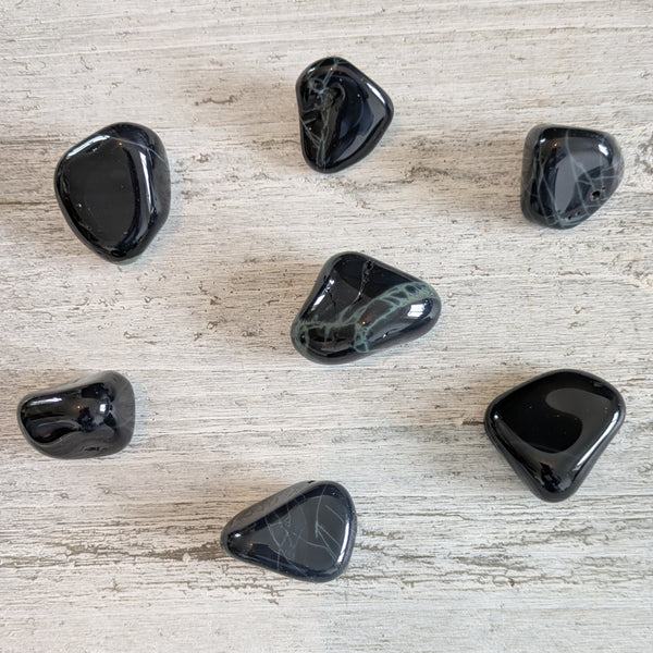 Spider Web Obsidian Tumblestone