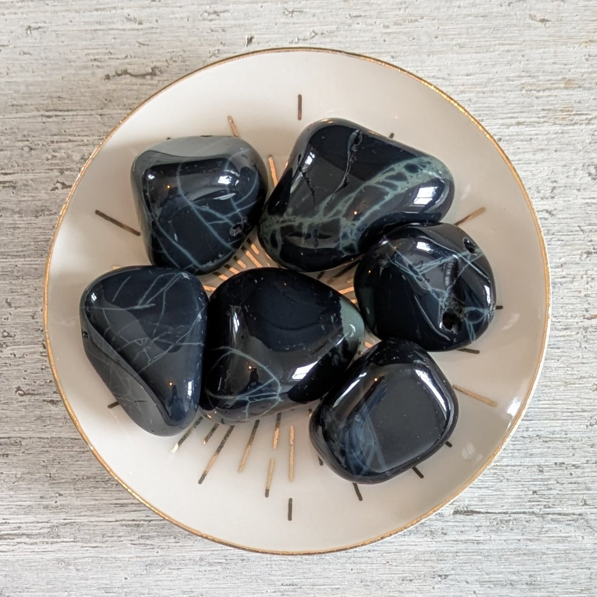 Spider Web Obsidian Tumblestone