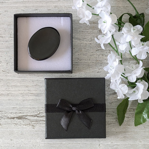 Black Agate Thumb Stone Gift Box