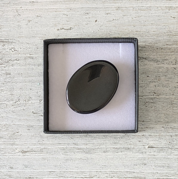 Black Agate Thumb Stone Gift Box