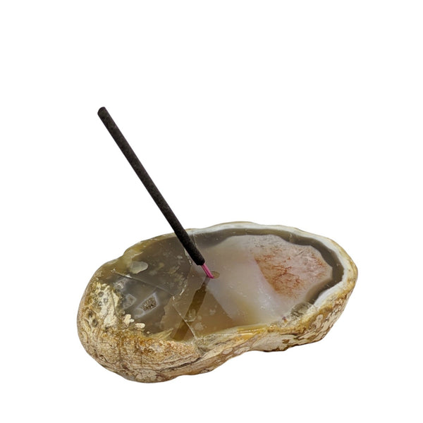 Natural Sliced Agate Incense Holder