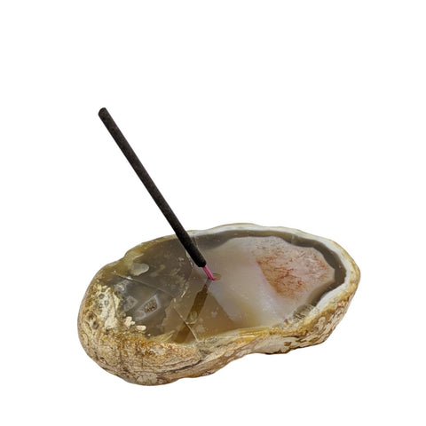 Natural Sliced Agate Incense Holder