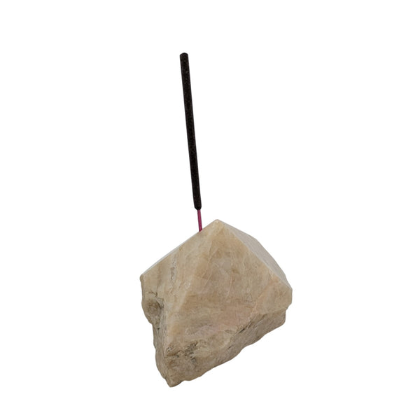 Natural Moonstone Polished Point Crystal Incense Holder -  Crystal for Cancer Horoscope - Incense Burner - Friendship Gift - Student Gift - Healing Crystals
