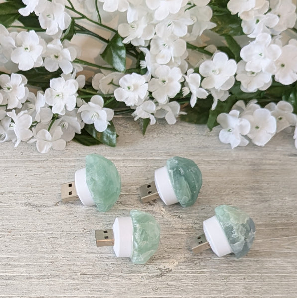 Natural Green Fluorite USB Night Light
