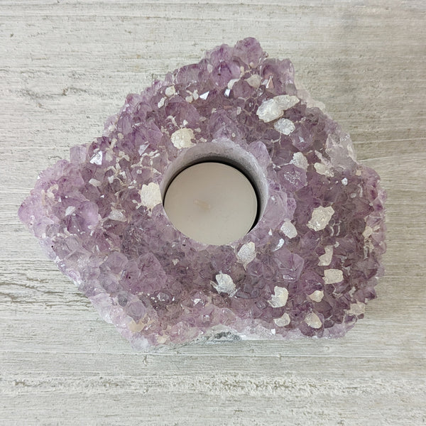 Natural Brazilian Amethyst Tealight Holder - Sold As Seen (2)