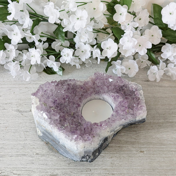 Natural Brazilian Amethyst Tealight Holder - Sold As Seen (1)