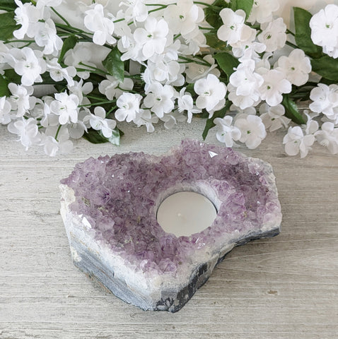 Natural Brazilian Amethyst Tealight Holder - Sold As Seen (1)
