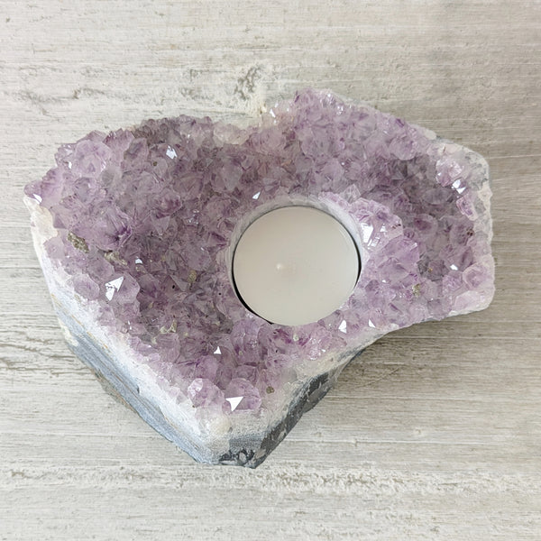 Natural Brazilian Amethyst Tealight Holder - Sold As Seen (1)