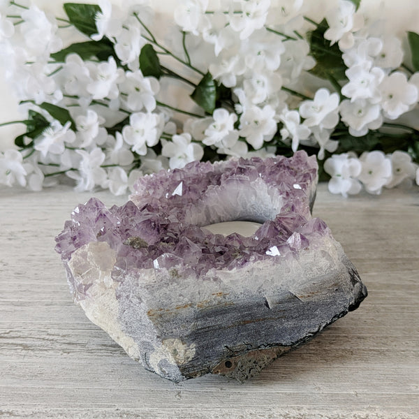 Natural Brazilian Amethyst Tealight Holder - Sold As Seen (1)