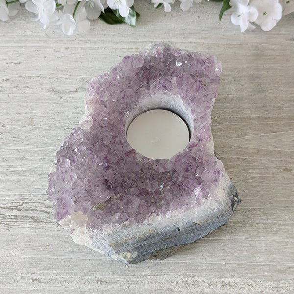 Natural Brazilian Amethyst Tealight Holder - Sold As Seen (1)