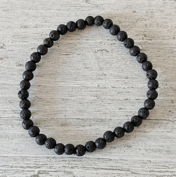 4mm Black Lava Bead Bracelet