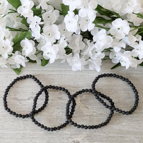 4mm Black Lava Bead Bracelet