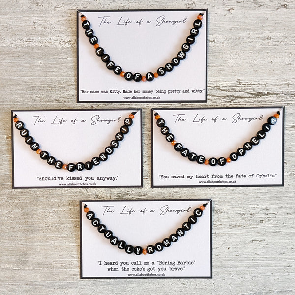 The Life of a Showgirl Tracklist Bracelets