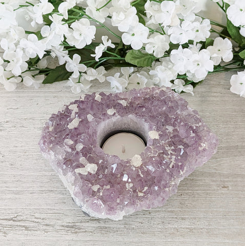 Natural Brazilian Amethyst Tealight Holder - Sold As Seen (2)