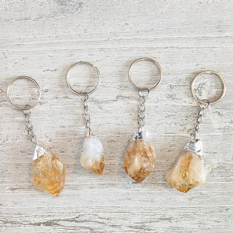 Raw Citrine Keyring
