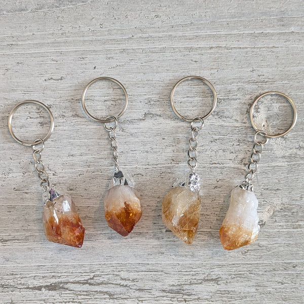 Raw Citrine Keyring