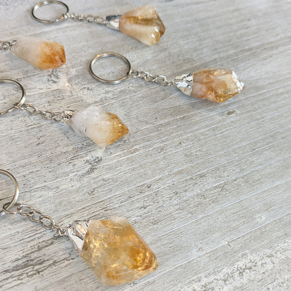 Raw Citrine Keyring