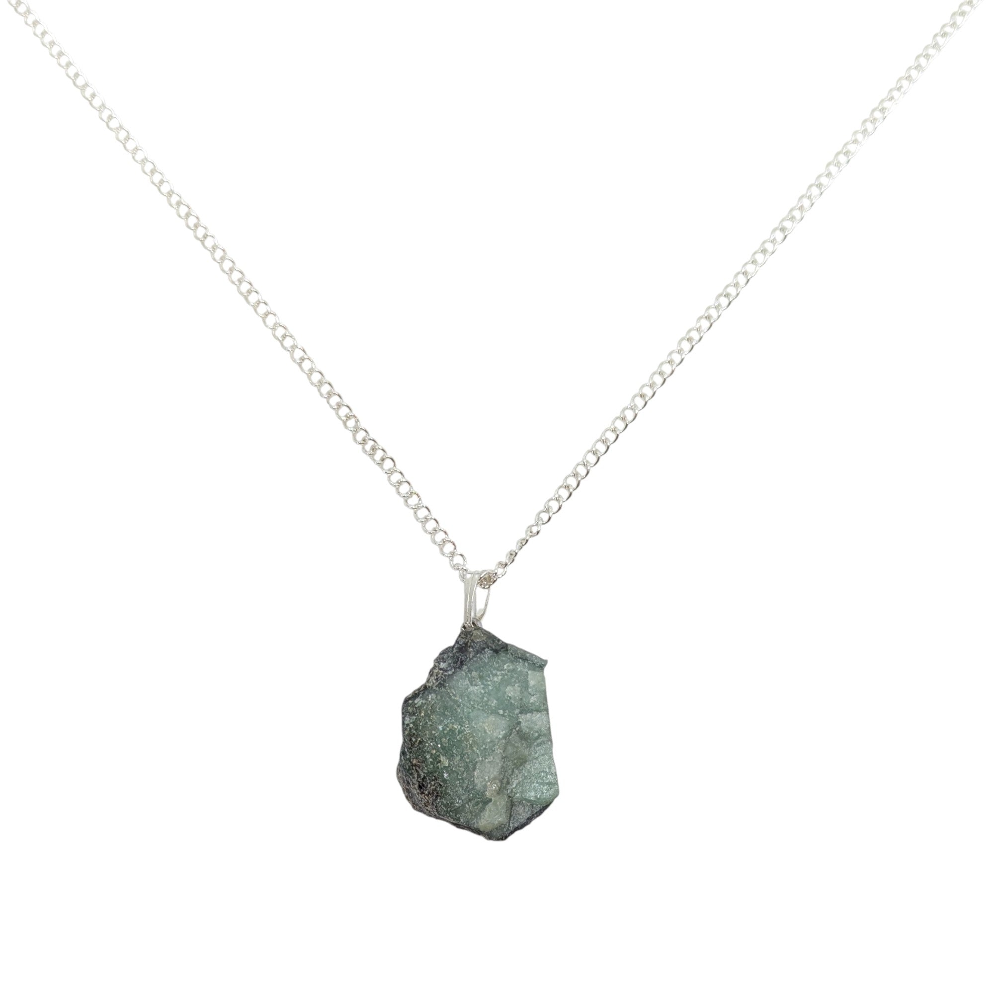 Raw Emerald Crystal Necklace UK - Gemstone Pendant - Crystal Jewellery - Crystal Healing