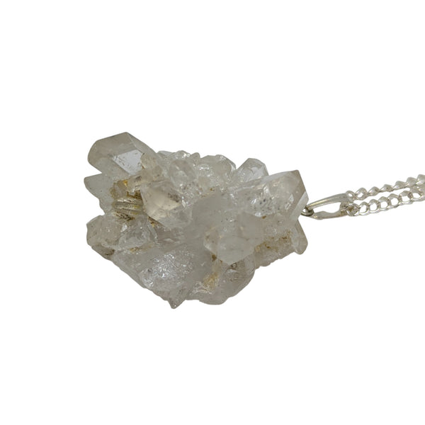 Raw Natural Clear Quartz Cluster Necklace | Natural Gemstone Necklace