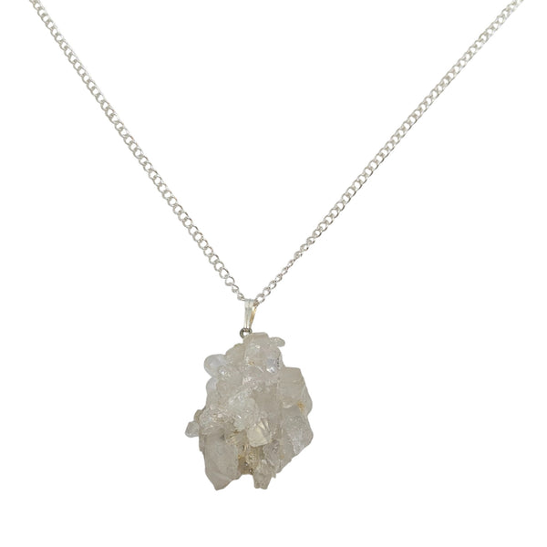 Raw Natural Clear Quartz Cluster Necklace | Natural Gemstone Necklace