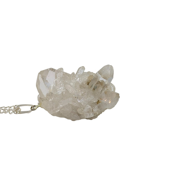 Raw Natural Clear Quartz Cluster Necklace | Natural Gemstone Necklace