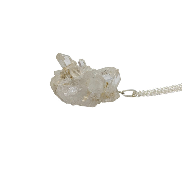 Raw Natural Clear Quartz Cluster Necklace | Natural Gemstone Necklace