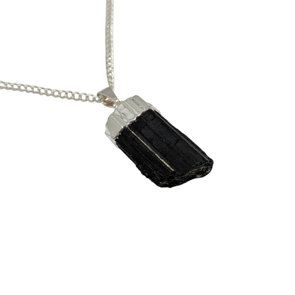 Natural Black Tourmaline Crystal Necklace - Black Tourmaline Jewellery - Natural Crystal Jewellery - Genuine Crystals