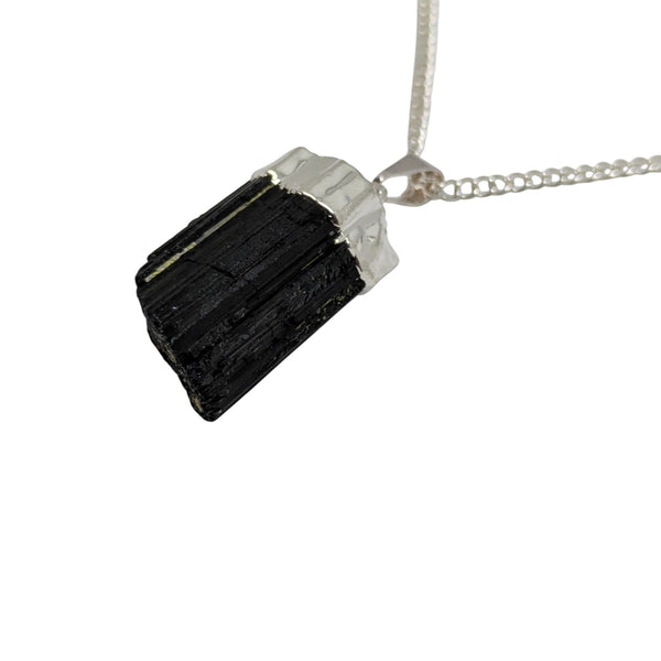Natural Black Tourmaline Crystal Necklace - Black Tourmaline Jewellery - Natural Crystal Jewellery - Genuine Crystals